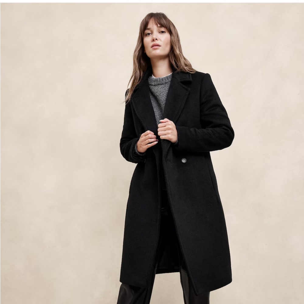 Black Banana Republic Winter coat wool blend New